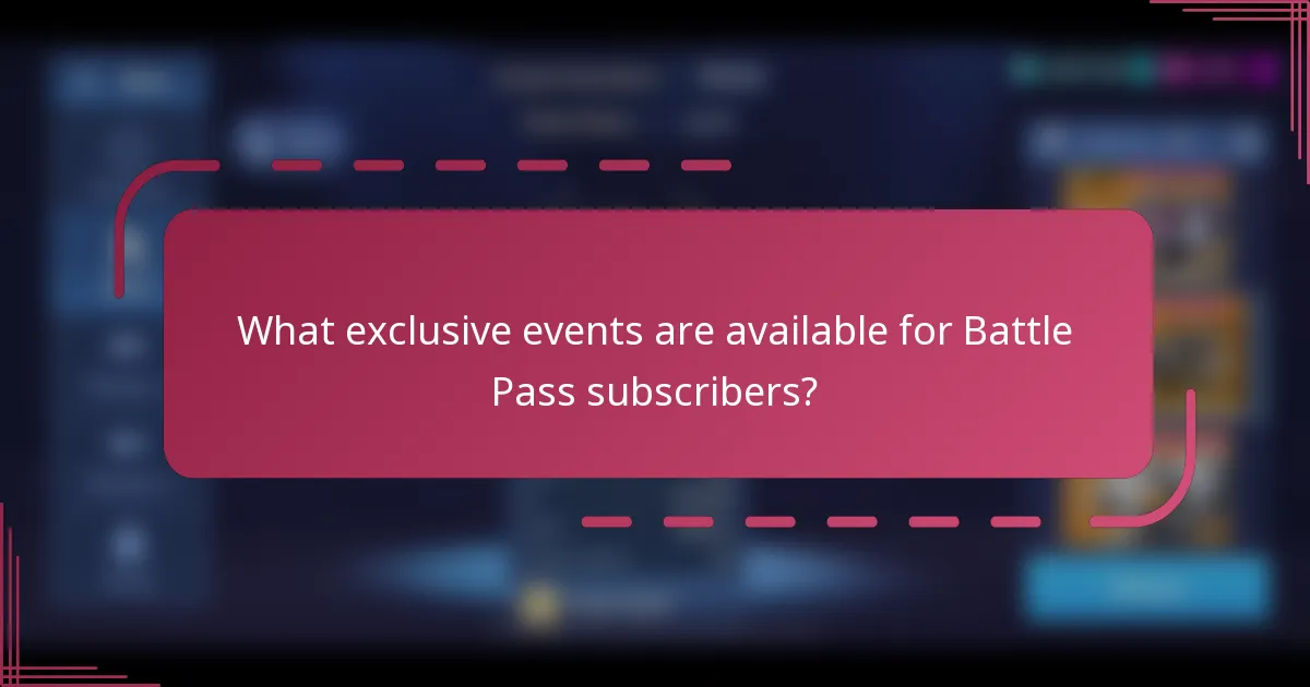 What exclusive events are available for Battle Pass subscribers?