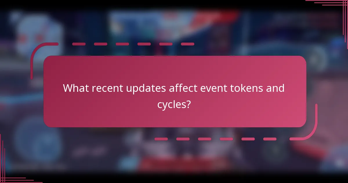 What recent updates affect event tokens and cycles?