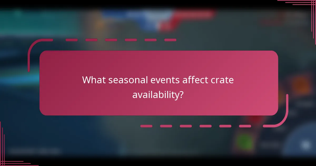 What seasonal events affect crate availability?